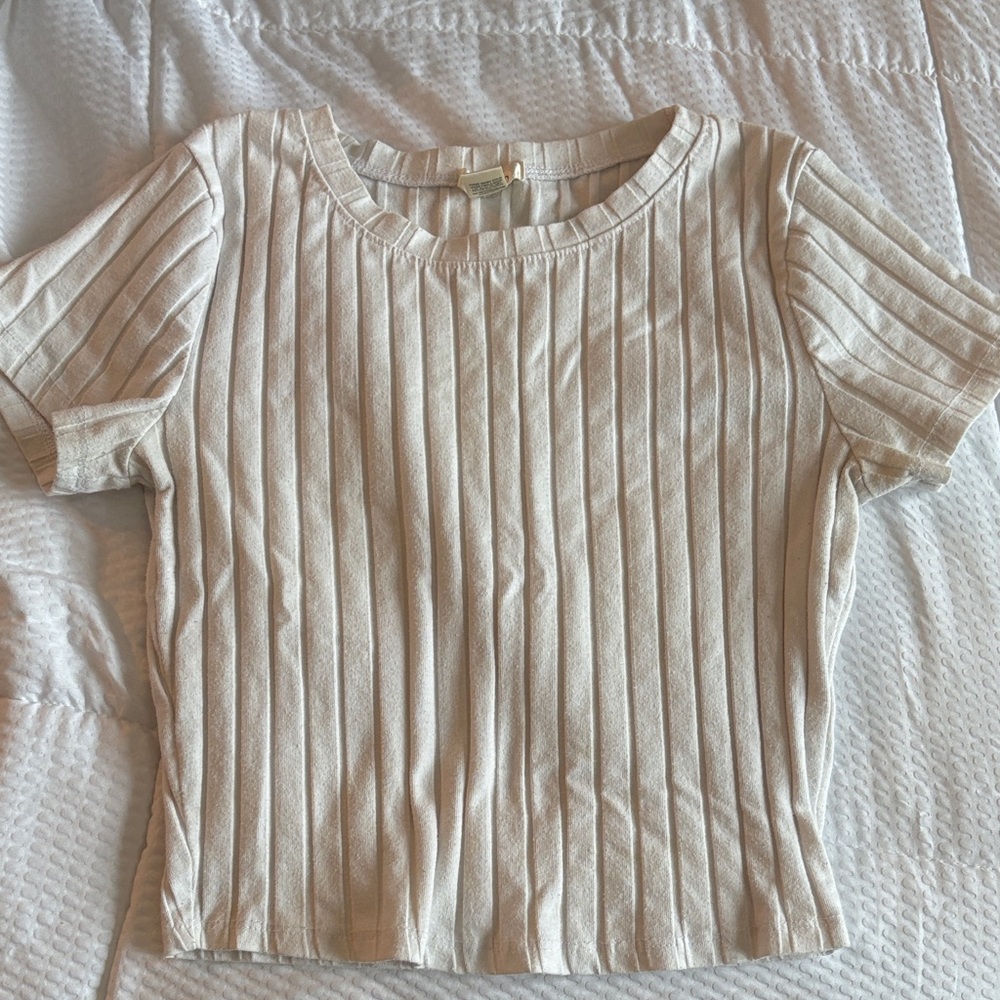 Cream Ribbed top